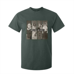 Girls Will Be Girls T Shirt For Kid Feminist Empowerment Historical Icons TS11 Dark Forest Green Print Your Wear