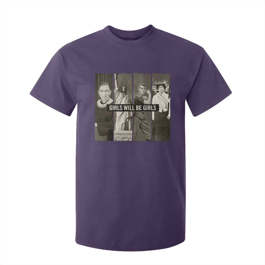 Girls Will Be Girls T Shirt For Kid Feminist Empowerment Historical Icons TS11 Purple Print Your Wear