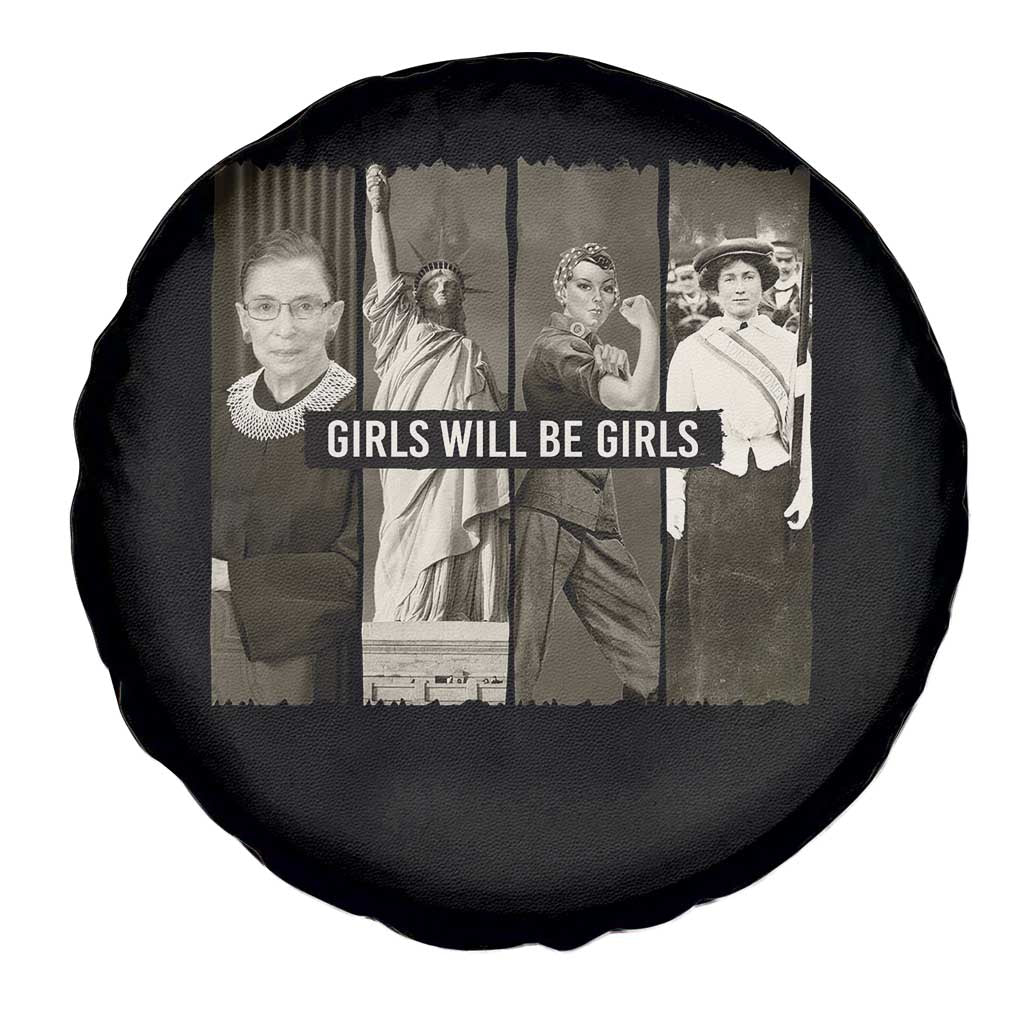 Girls Will Be Girls Spare Tire Cover Feminist Empowerment Historical Icons TS11 Print Your Wear