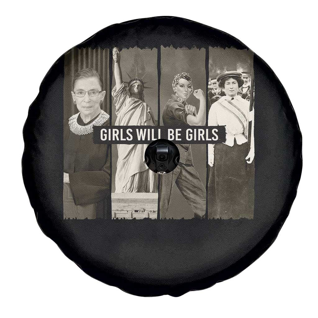 Girls Will Be Girls Spare Tire Cover Feminist Empowerment Historical Icons TS11 Print Your Wear