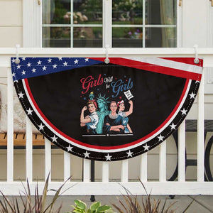 Girl Will be Girls Feminist 4th of July Patriotic Fan Flag