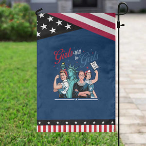 Girl Will be Girls Patriotic Feminist 4th of July Garden Flag TS11 Classic Blue Black Print Your Wear