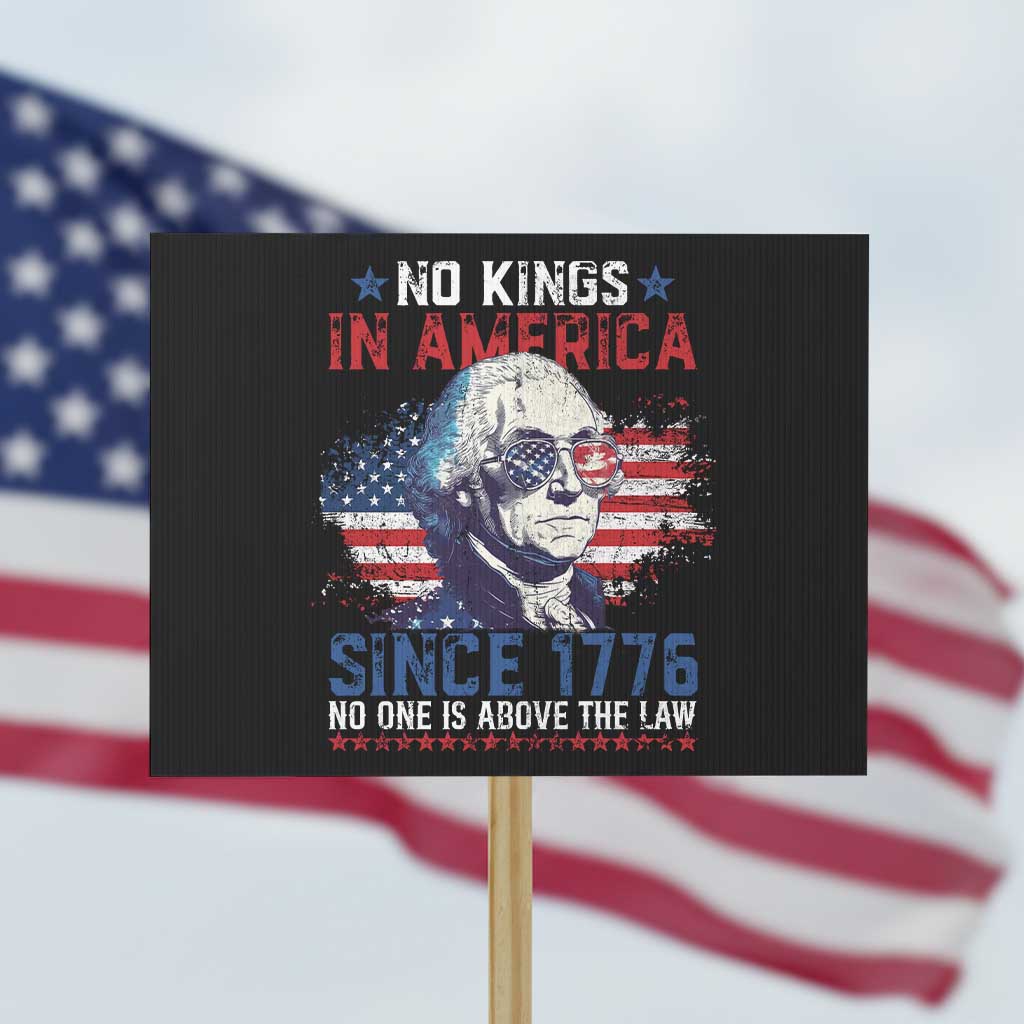 Funny No King In America Since 1776 No One Is Above The Law Protest Sign George Washington TS11 Horizontal 18