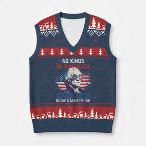 Funny No King In America Since 1776 No One Is Above The Law V-Neck Knit Sweater Vest George Washington TS11 Navy Red Print Your Wear