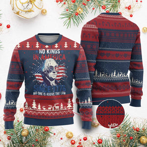 Funny No King In America Since 1776 No One Is Above The Law Knit Sweatshirt George Washington TS11 Burgundy Print Your Wear