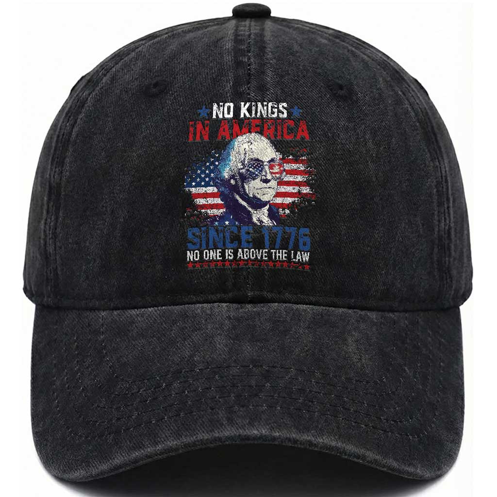 Funny No King In America Since 1776 No One Is Above The Law Washed Cotton Baseball Cap George Washington TS11 Print Your Wear