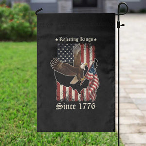 Funny Rejecting Kings Since 1776 Garden Flag Vintage American Flag Bald Eagle TS11 Print Your Wear