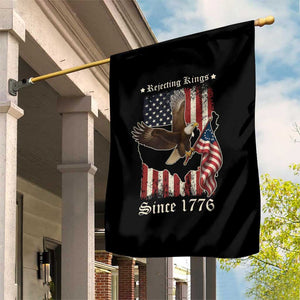 Funny Rejecting Kings Since 1776 Garden Flag Vintage American Flag Bald Eagle TS11 Print Your Wear