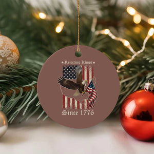 Funny Rejecting Kings Since 1776 Ceramic Ornament Vintage American Flag Bald Eagle TS11 1pc Mocha Print Your Wear