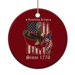 Funny Rejecting Kings Since 1776 Ceramic Ornament Vintage American Flag Bald Eagle TS11 1pc Red Print Your Wear