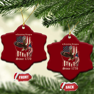 Funny Rejecting Kings Since 1776 Ceramic Ornament Vintage American Flag Bald Eagle TS11 Print Your Wear