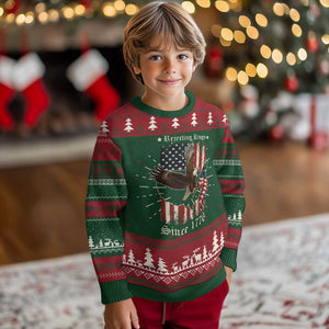 Funny Rejecting Kings Since 1776 Knit Sweatshirt Vintage American Flag Bald Eagle TS11 Christmas Print Your Wear
