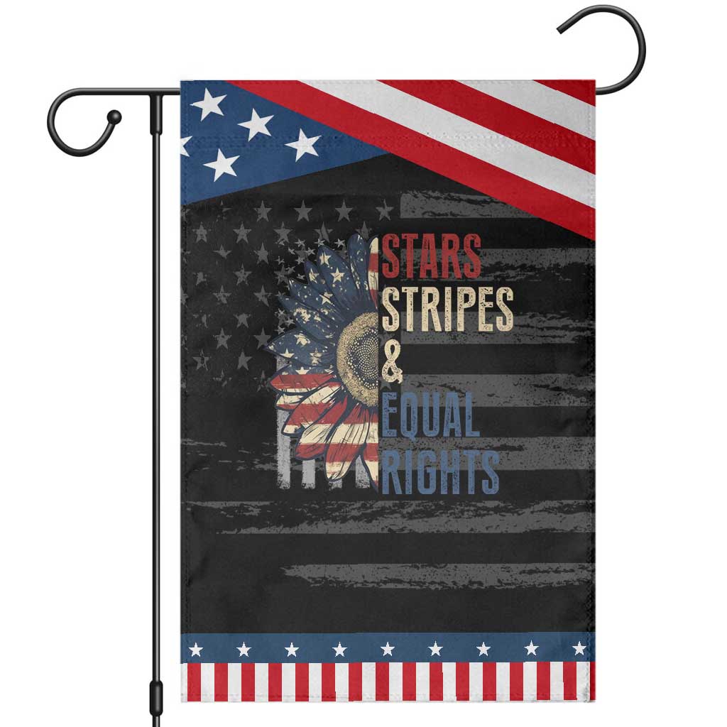 Funny Stars Stripes And Equal Rights Garden Flag 4th Of July Women's Rights Sunflower TS11 Distressed Black Blue Print Your Wear