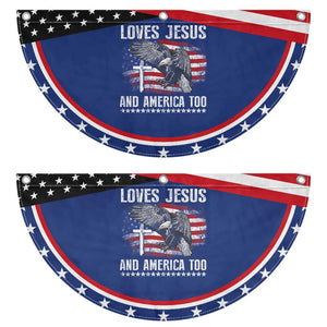 Funny Loves Jesus And America Too Patriotic Fan Flag 4th Of July Christian Eagle American Flag TS11 2pcs pack Classic Navy Print Your Wear