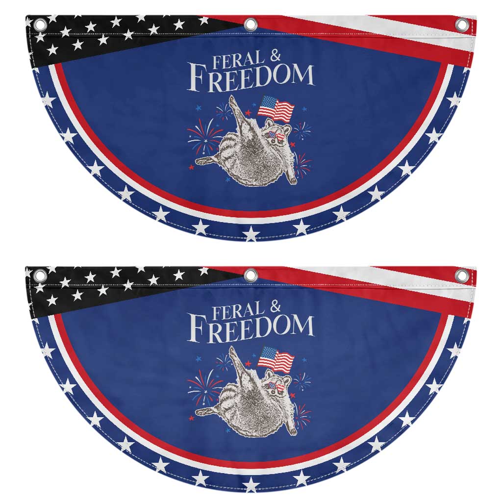Funny Feral And Free Patriotic Fan Flag 4th of July Raccoon With American Flag TS11 2pcs pack Classic Navy Print Your Wear