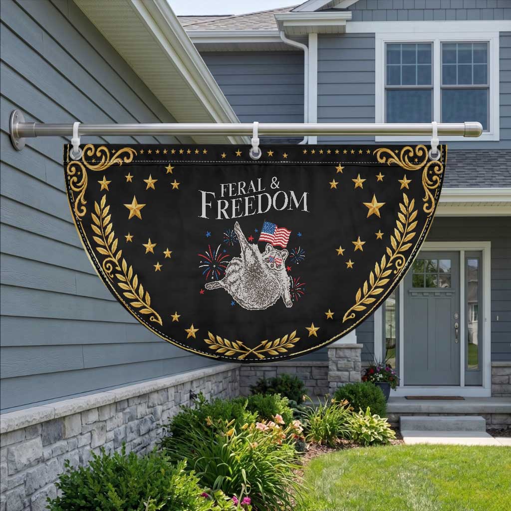 Funny Feral And Free Patriotic Fan Flag 4th of July Raccoon With American Flag TS11 2pcs pack Vintage Black Print Your Wear