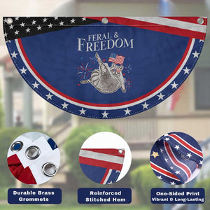 Funny Feral And Free Patriotic Fan Flag 4th of July Raccoon With American Flag TS11 Print Your Wear