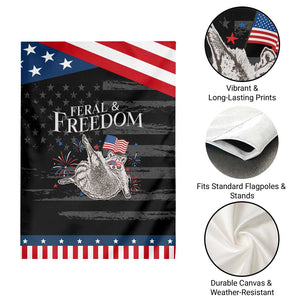 Funny Feral And Free Garden Flag 4th of July Patriotic Raccoon With American Flag TS11 Print Your Wear