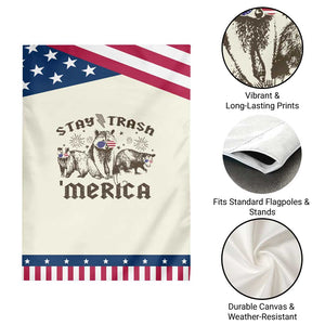 Funny Stay Trash Merica Garden Flag 4th Of July Racoon Opossum Badger TS11 Print Your Wear