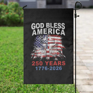 God Bless America 250 Years 1776 2026 Garden Flag Christian Cross Eagle American Flag