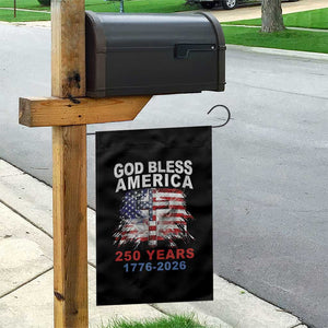 God Bless America 250 Years 1776 2026 Garden Flag Christian Cross Eagle American Flag