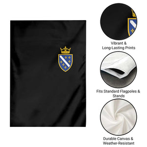 Bosnia and Herzegovina Flag Emblem with Crown Garden Flag