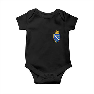 Bosnia and Herzegovina Flag Emblem with Crown Baby Onesie TS11 Black Print Your Wear