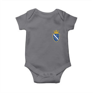 Bosnia and Herzegovina Flag Emblem with Crown Baby Onesie TS11 Charcoal Print Your Wear