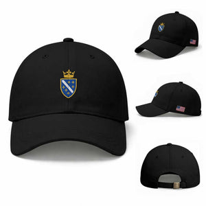 Bosnia and Herzegovina Flag Emblem with Crown Baseball Cap