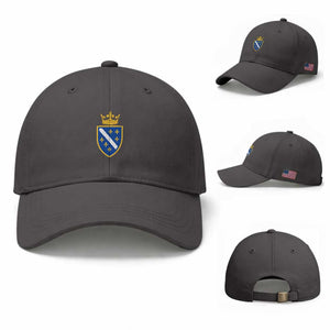 Bosnia and Herzegovina Flag Emblem with Crown Baseball Cap