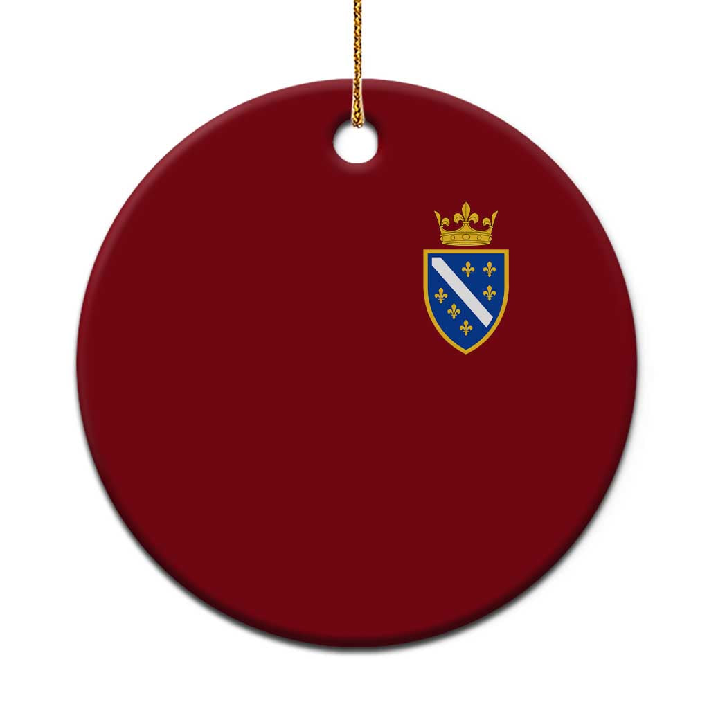 Bosnia and Herzegovina Flag Emblem with Crown Ceramic Ornament