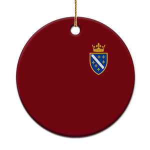 Bosnia and Herzegovina Flag Emblem with Crown Ceramic Ornament