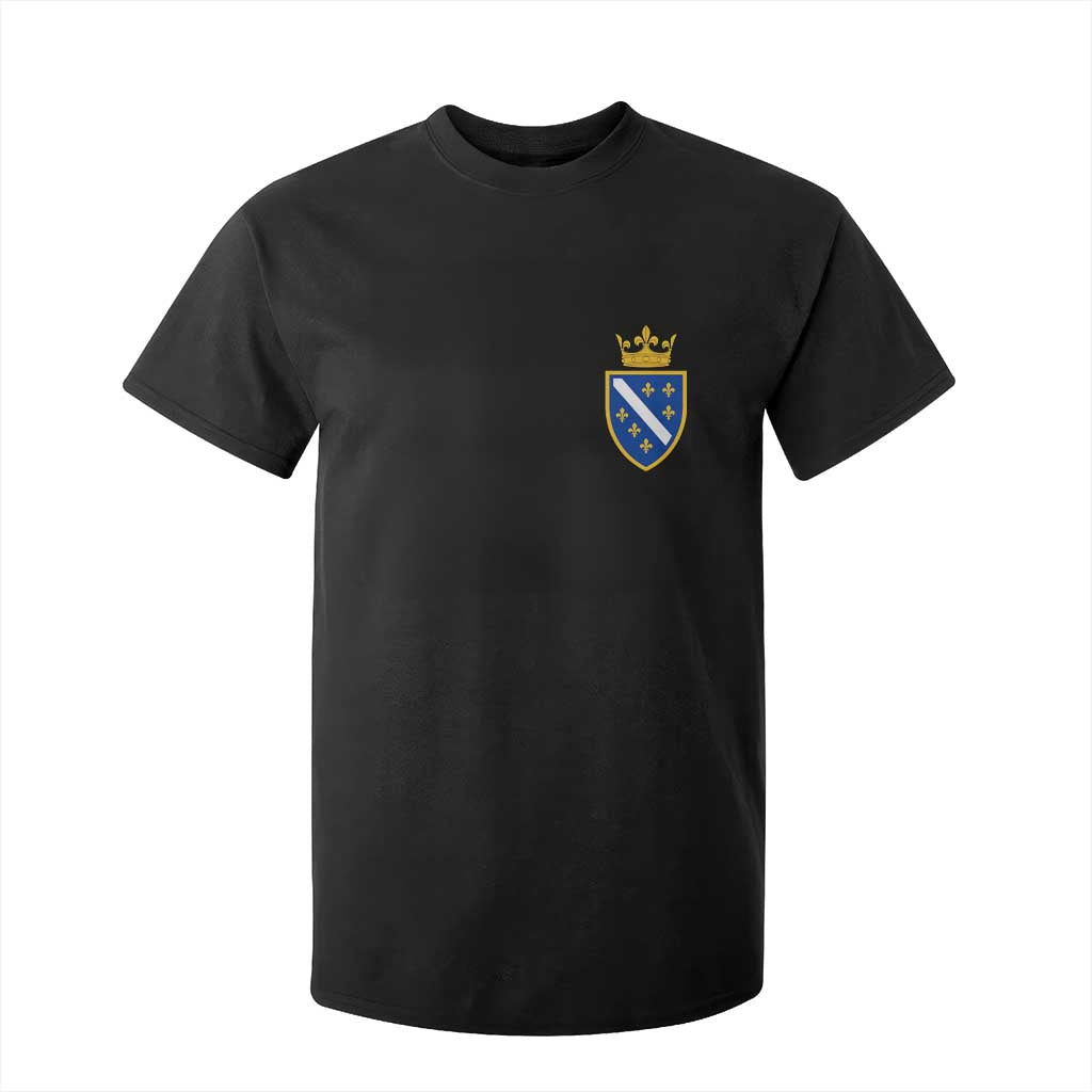 Bosnia and Herzegovina Flag Emblem with Crown T Shirt For Kid TS11 Black Print Your Wear