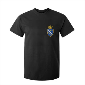 Bosnia and Herzegovina Flag Emblem with Crown T Shirt For Kid TS11 Black Print Your Wear