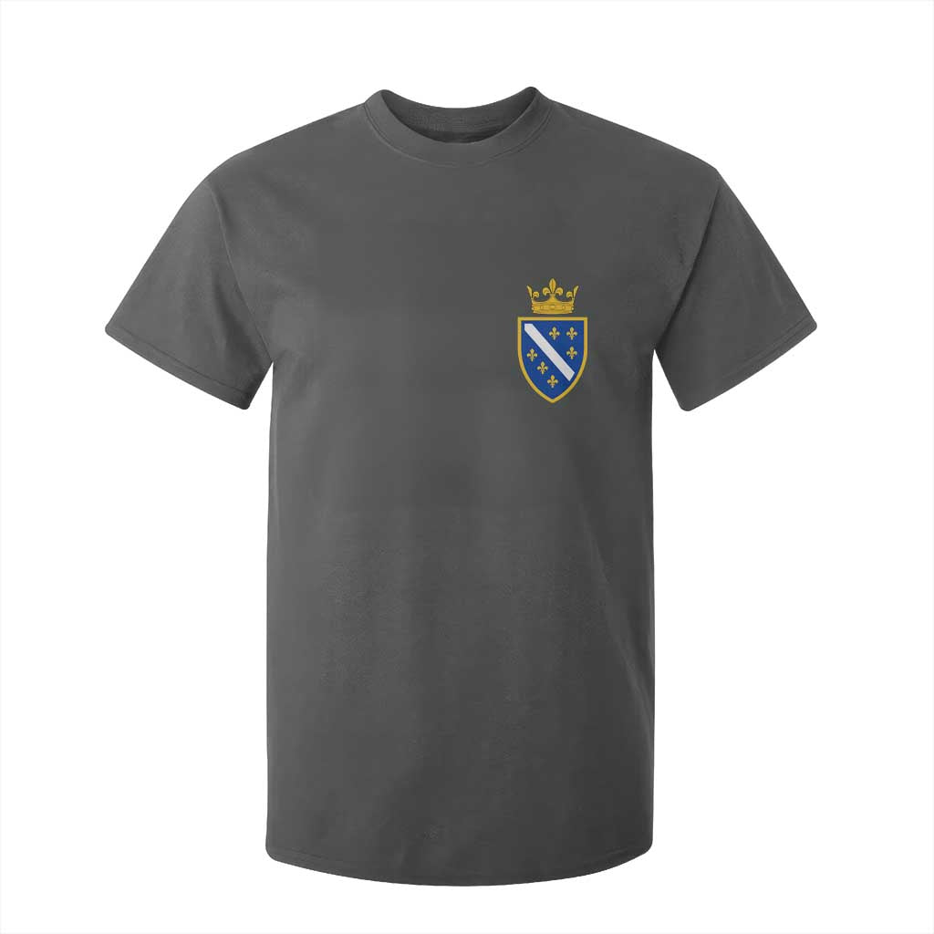 Bosnia and Herzegovina Flag Emblem with Crown T Shirt For Kid TS11 Dark Heather Print Your Wear