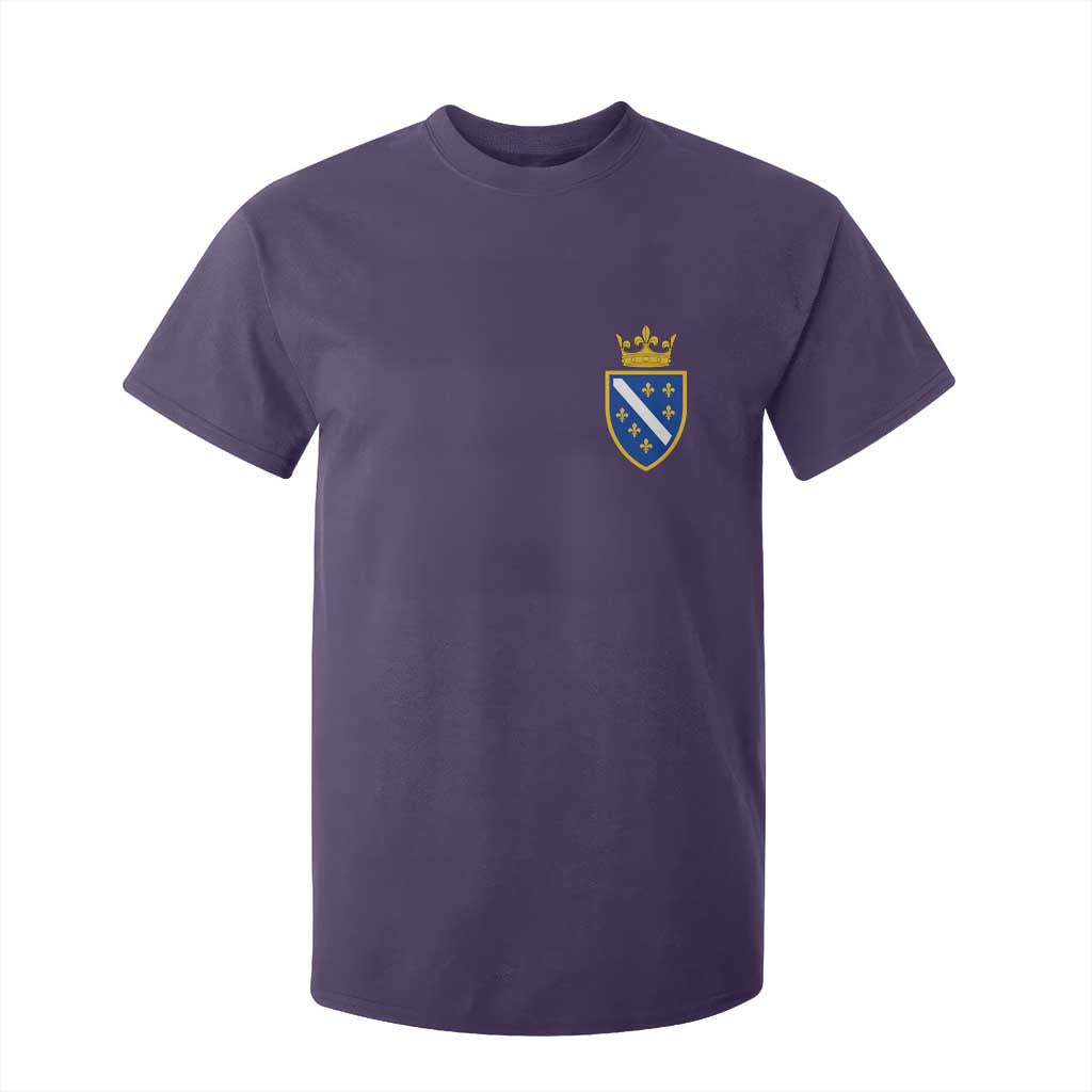 Bosnia and Herzegovina Flag Emblem with Crown T Shirt For Kid TS11 Purple Print Your Wear