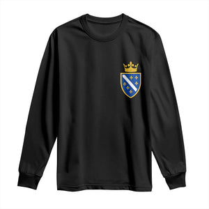 Bosnia and Herzegovina Flag Emblem with Crown Long Sleeve Shirt