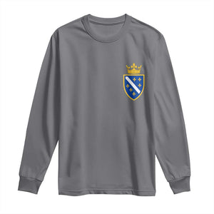 Bosnia and Herzegovina Flag Emblem with Crown Long Sleeve Shirt