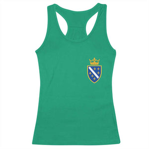 Bosnia and Herzegovina Flag Emblem with Crown Racerback Tank Top