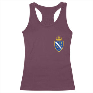 Bosnia and Herzegovina Flag Emblem with Crown Racerback Tank Top