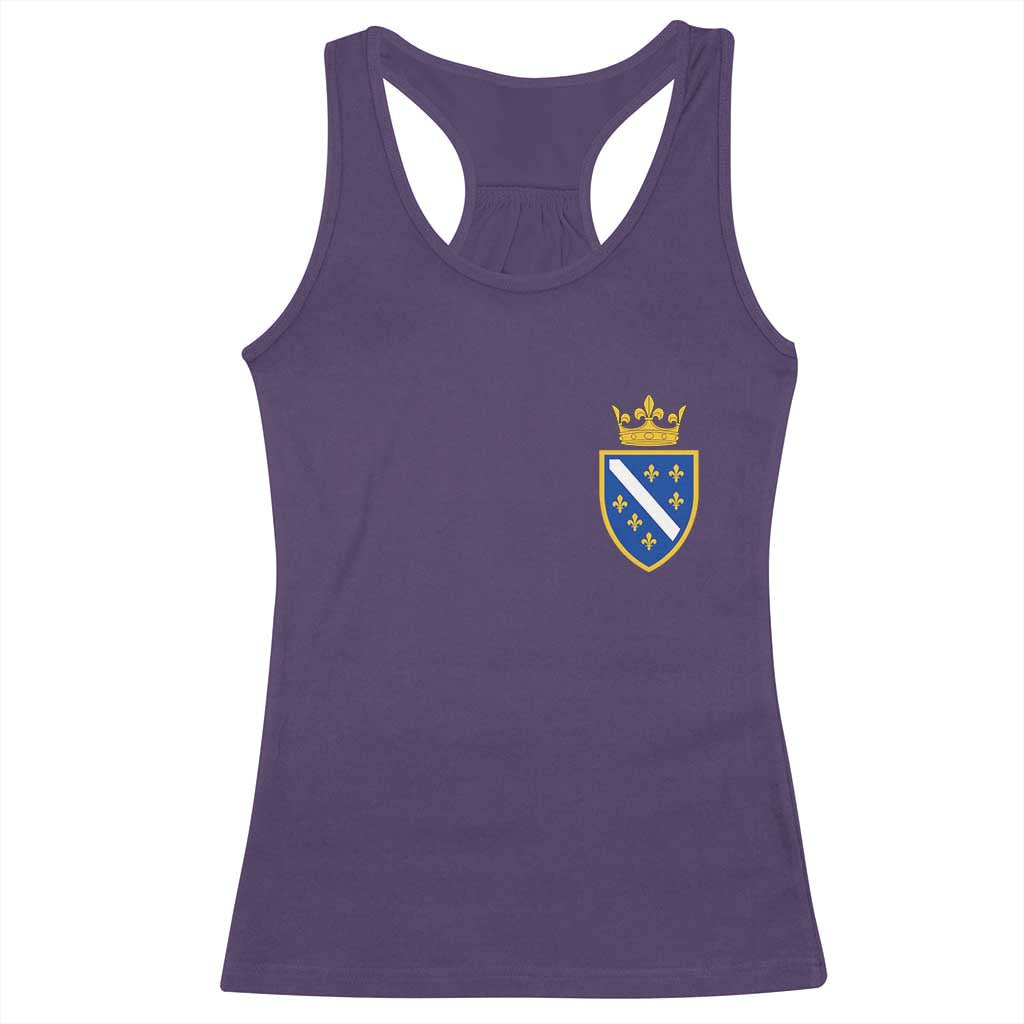 Bosnia and Herzegovina Flag Emblem with Crown Racerback Tank Top