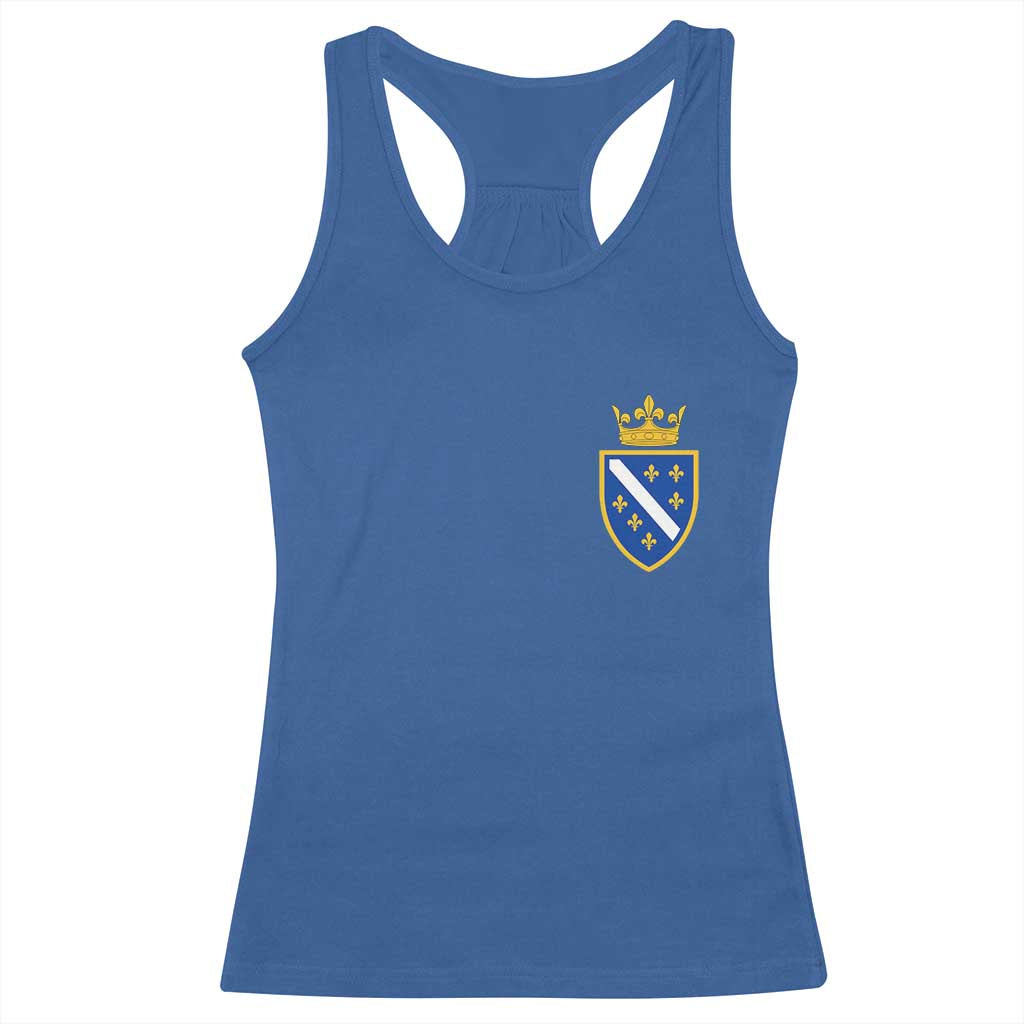 Bosnia and Herzegovina Flag Emblem with Crown Racerback Tank Top