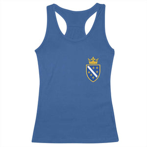 Bosnia and Herzegovina Flag Emblem with Crown Racerback Tank Top
