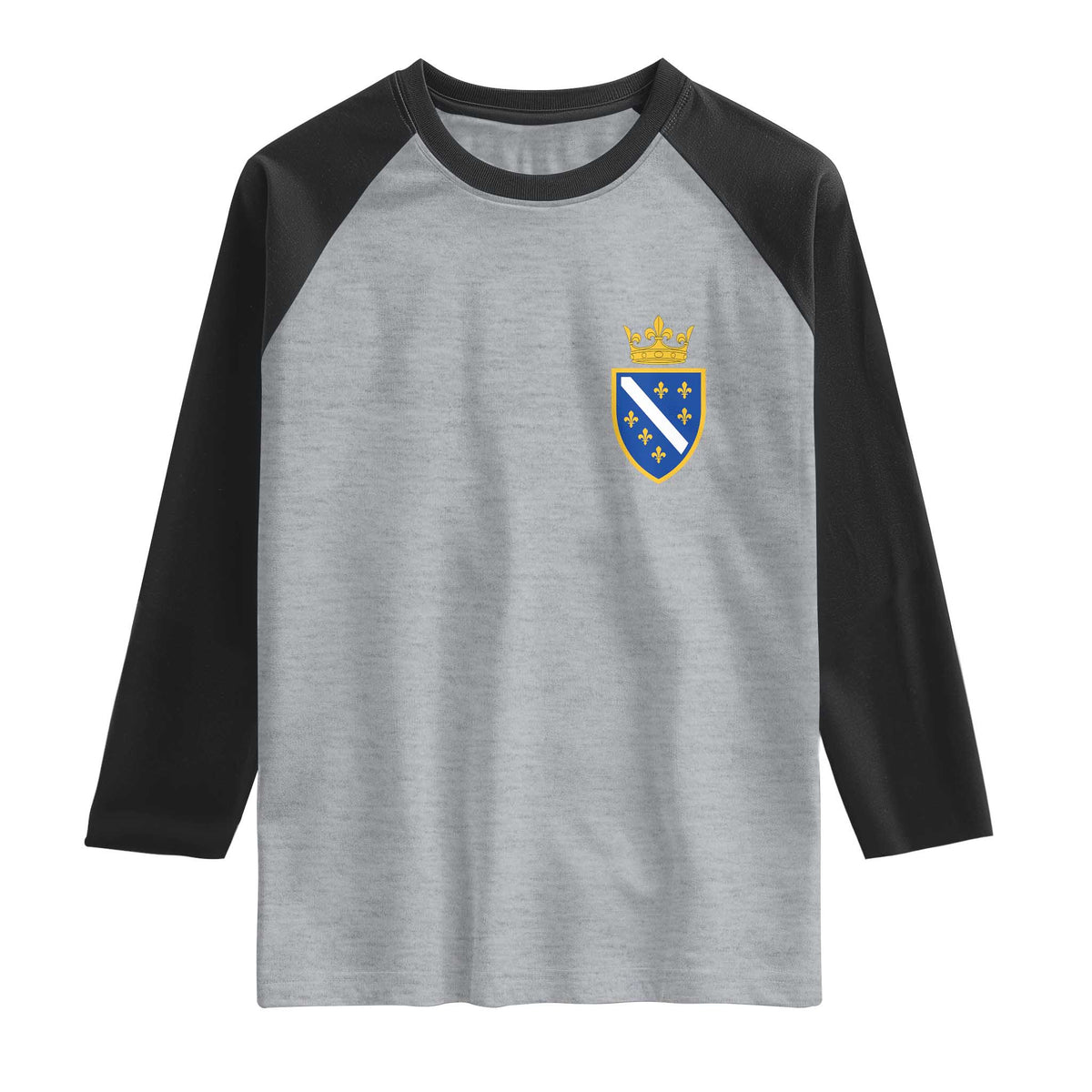Bosnia and Herzegovina Flag Emblem with Crown Raglan Shirt