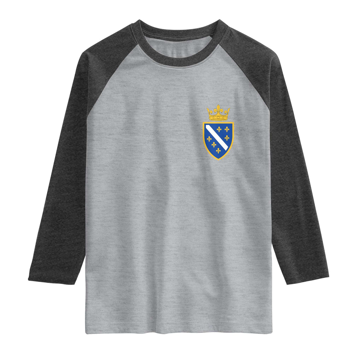 Bosnia and Herzegovina Flag Emblem with Crown Raglan Shirt