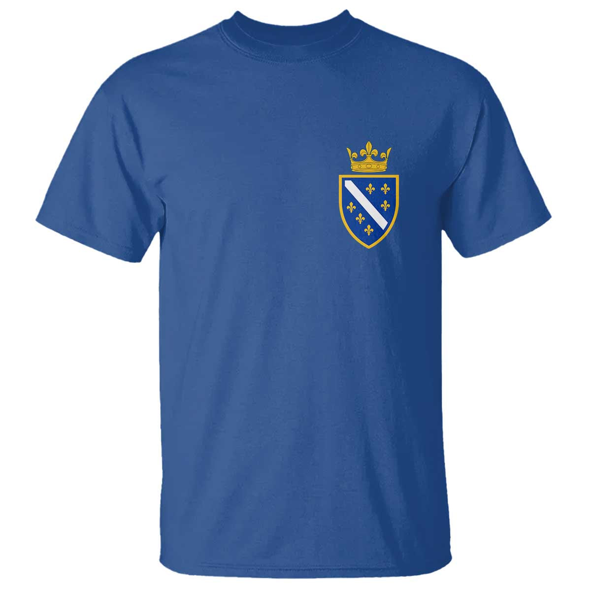 Bosnia and Herzegovina Flag Emblem with Crown T Shirt TS11 Royal Blue Print Your Wear