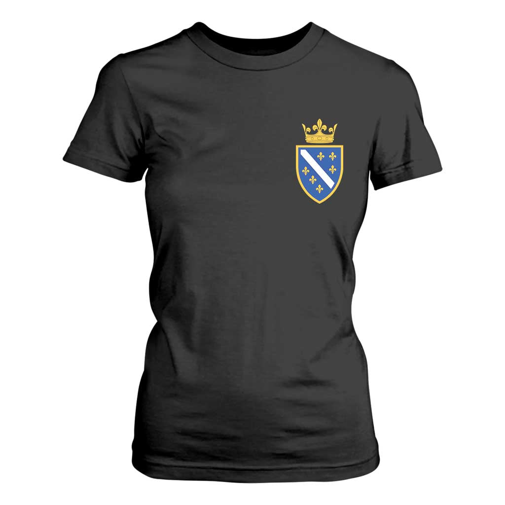 Bosnia and Herzegovina Flag Emblem with Crown T Shirt For Women TS11 Black Print Your Wear