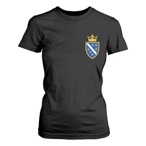 Bosnia and Herzegovina Flag Emblem with Crown T Shirt For Women TS11 Black Print Your Wear