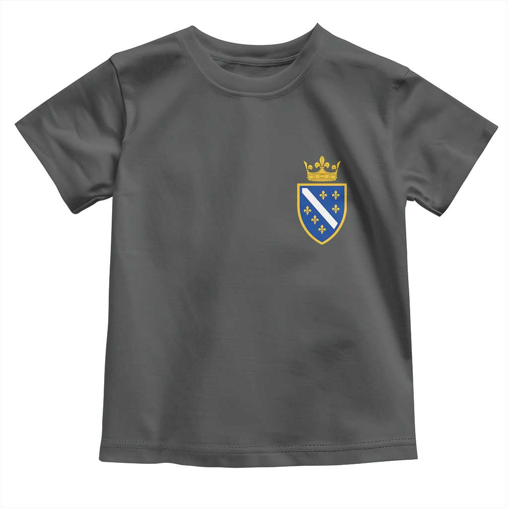 Bosnia and Herzegovina Flag Emblem with Crown Toddler T Shirt TS11 Dark Heather Print Your Wear