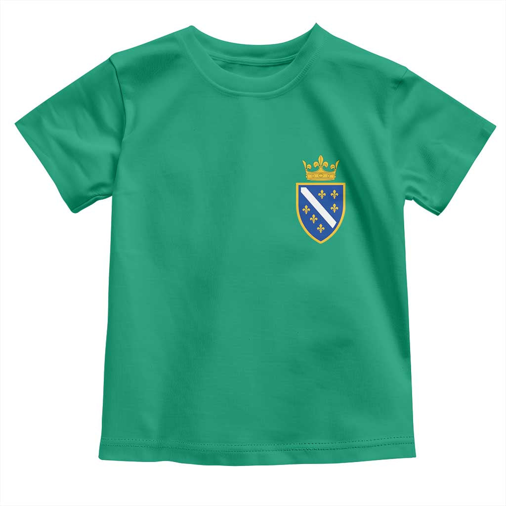 Bosnia and Herzegovina Flag Emblem with Crown Toddler T Shirt TS11 Irish Green Print Your Wear